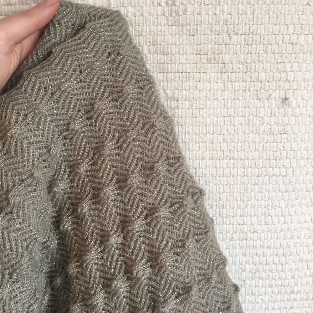 Anthropologie Infinity Scarf Echo The Tube Crochet NWT Grey Tan Neutral